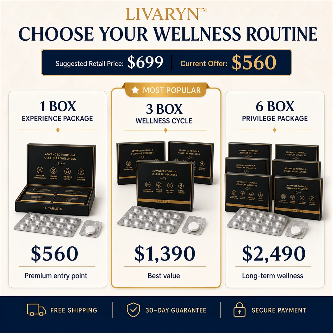 LIVARYN wellness routine packages and pricing
